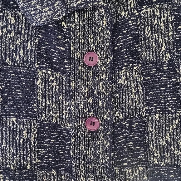 Sears Womens L Vintage Cardigan Checkered Button Front Retro Made In Japan‎ - Picture 6 of 7